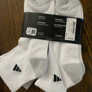 Adidas White and Gray Athletic Socks Cushioned Comfort